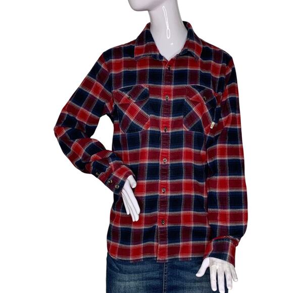 Vans Unisex Collared Long Sleeve Button Down Plaid Red and Blue Shirt Size - Picture 1 of 12